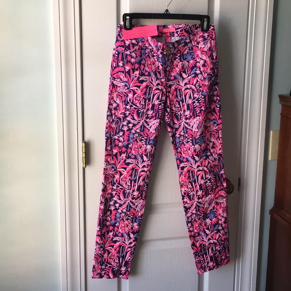 Lilly Pulitzer Navy and Pink Ankle Pants